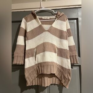 Vintageous Hooded striped sweater sz small